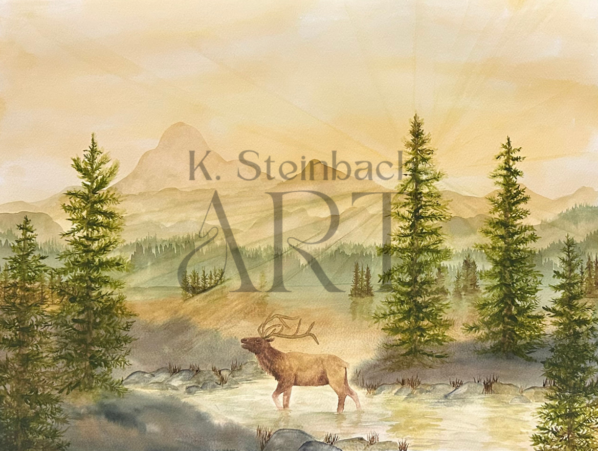 UNAVAILABLE Original Watercolor - Estes Elk